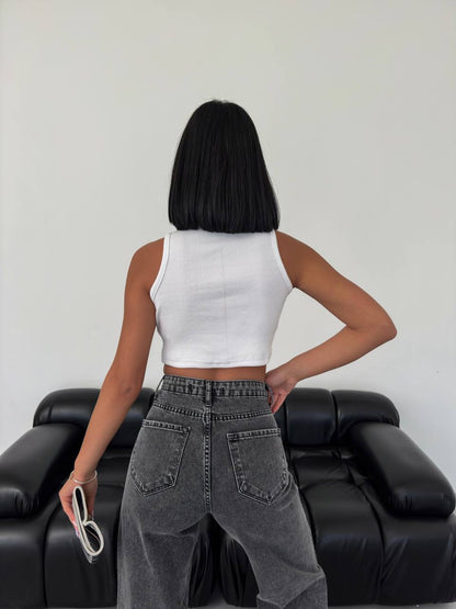 Halter Yaka Kaşkorse Crop