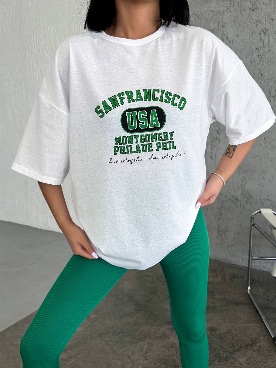 Sanfrancisco Baskılı Oversize T-shirt.